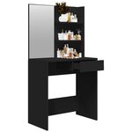 vidaXL Coiffeuse avec miroir noir 74 5x40x141 cm