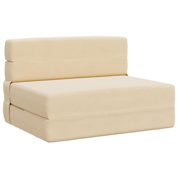 vidaXL Canapé-lit pliable Crème 70 x 72 x 60 cm Tissu