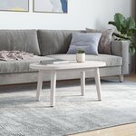 vidaXL Dessus de table blanc 70x35x2 5 cm bois de pin massif ovale