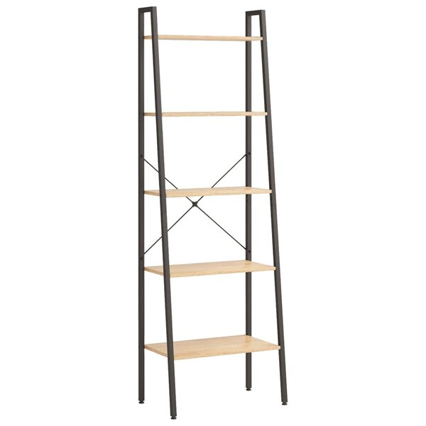 vidaXL Étagère sur pied 5 niveaux Marron clair et noir 56x35x174 cm