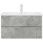 vidaXL Ensemble de meubles de salle de bain 2 Pièces gris béton