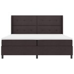 vidaXL Lit à ressorts avec matelas Marron foncé 200 x 200 cm tissu