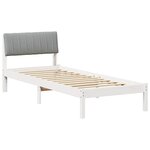 vidaXL Cadre de lit Blanc et gris clair 80 x 200 cm Bois massif en pin
