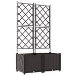 vidaXL Bac à fleurs avec Treillis 2 Pièces Marron 80 x 40 x 143 cm PP