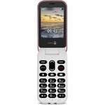 Téléphone doro 6040 - téléphone mobile à clapet pour senior - large afficheur - touche d'assistance avec géolocalisation gps - rouge et blanc