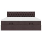 VidaXL Cadre de lit ottoman avec matelas marron foncé 180x200 cm tissu