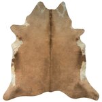 vidaXL Tapis en peau de vache véritable Marron et blanc 150 x 170 cm