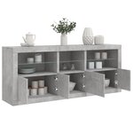 vidaXL Buffet avec lumières LED gris béton 162x37x67 cm