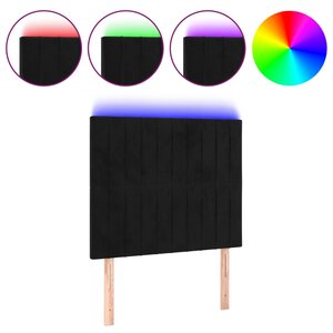 vidaXL Tête de lit à LED Noir 100x5x118/128 cm Velours