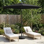 vidaXL Parasol de jardin avec lampes LED 270 x 270 cm Polyester Noir