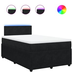 vidaXL Sommier à lattes de lit avec matelas Noir 120x200 cm Velours