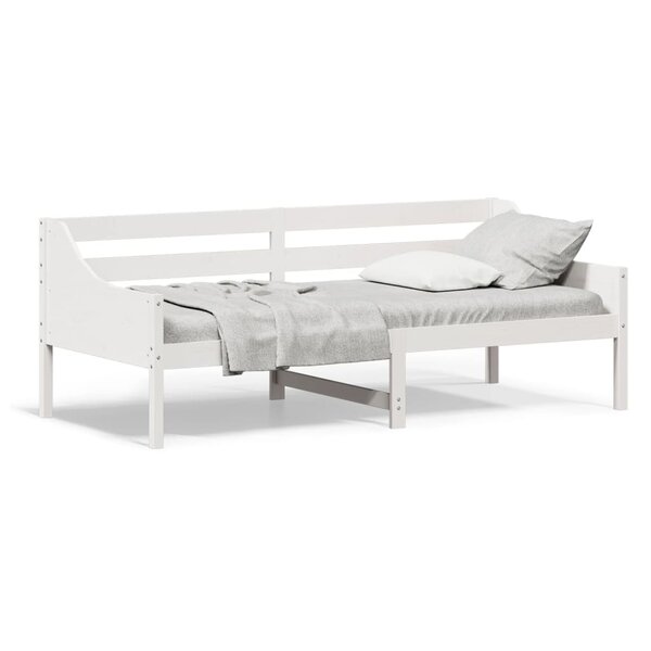 vidaXL Lit de jour sans matelas blanc 100x200 cm bois de pin massif