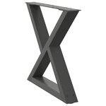 vidaXL Pieds de table basse 2 pièces Anthracite 50 x (42-43 3) cm Acier