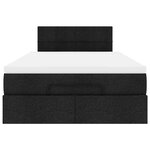 vidaXL Lit ottoman avec matelas noir 120x190 cm tissu