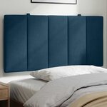 vidaXL Coussin de tête de lit Hanko bleu 100 cm velours