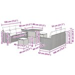 vidaXL Ensemble de canapé de jardin avec coussin 9 Pièces Noir et crème