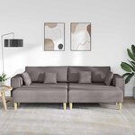 vidaXL Sofa en tissu avec coussin Taupe 208 cm tissu