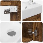 vidaXL Meuble de salle de bain avec robinet Chêne fumé