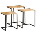 vidaXL Tables gigognes 3 Pièces bois massif d'acacia