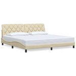 vidaXL Cadre de lit sans matelas crème 200x200 cm tissu
