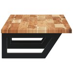 vidaXL Étagère de vasque murale acier et bois massif d'acacia