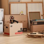 Pack and Move - Lot 50 Cartons Déménagement Livres Premium - 40 X 30 X 30 Cm - Extrême Résistance 20 KG - Poignées Renforcées - 3 Adhésifs Offerts