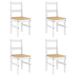 vidaXL Ensemble à manger Panama 5 Pièces blanc bois de pin massif