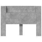 vidaXL Cabinet de Tête de Lit avec LED Béton 140 x 16 5 x 103 5 cm