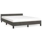 vidaXL Cadre de lit avec tête de lit Gris foncé 140x190 cm Velours