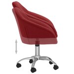 vidaXL Chaises pivotantes à manger lot de 2 rouge bordeaux tissu