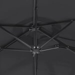vidaXL Parasol de jardin à double tête noir 316x240 cm