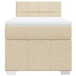 vidaXL Sommier à lattes de lit avec matelas Crème 100x200 cm Tissu