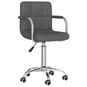 Chaise fauteuil siège pivotante de bureau informatique étude foncé tissu gris 02_0024122