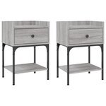 vidaXL Tables de chevet 2 Pièces sonoma gris 40 5x31x60 cm