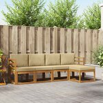 vidaXL Ensemble de canapés d'extérieur 5 Pièces Naturel et Beige