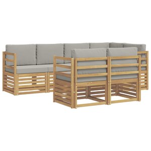 vidaXL Ensemble de canapés d'extérieur 7 pc Blanc et gris clair
