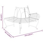 vidaXL Banc demi-circulaire tour d'arbre lot de 2 Ø159 cm Noir Acier