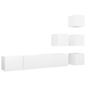 vidaXL Ensemble de meuble TV 6 Pièces Blanc Bois d'ingénierie