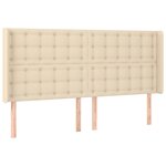 vidaXL Tête de lit avec oreilles Crème 203x16x118/128 cm Tissu