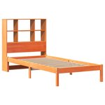 vidaXL Lit bibliothèque sans matelas cire marron 100x200 cm pin massif