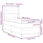 vidaXL Lit à ressort LED avec matelas Bleu 100 x 200 cm tissu