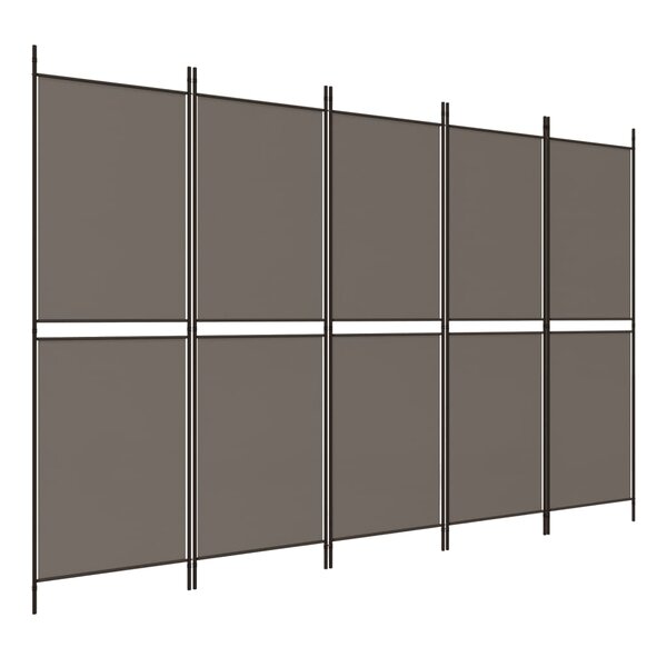 vidaXL Cloison de séparation 5 panneaux Anthracite 250x200 cm Tissu