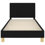 vidaXL Cadre de lit pour enfants avec tête de lit Noir 90 x 190 cm