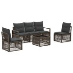 vidaXL Ensemble de canapé de jardin 6 Pièces Gris polyrotin