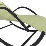 vidaXL Chaises longues à bascule lot de 2 crème acier et textilène