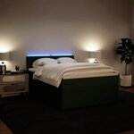 vidaXL Sommier à lattes de lit et matelas Vert foncé 140x190cm Velours