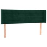 vidaXL Tête de lit avec oreilles Vert foncé 147x16x78/88 cm Velours