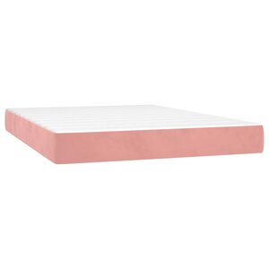 vidaXL Matelas de lit à ressorts ensachés fermeté moyenne Rose 140x200x20 cm Velours