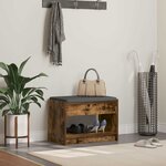 vidaXL Banc d'entrée avec coussin Chêne Fumé 63 x 38 x 45 cm