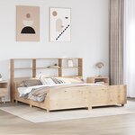 vidaXL Lit bibliothèque sans matelas 200x200 cm bois massif
